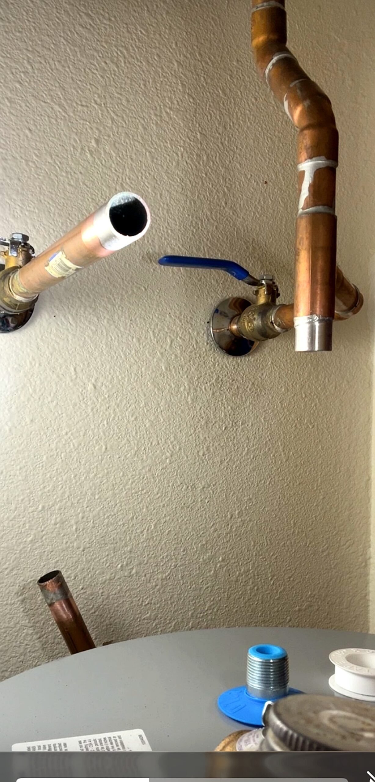 Bear Hug Plumbing copper water heater piping installation in Flagstaff Arizona