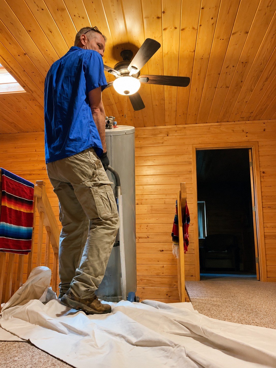 Technician in cabin