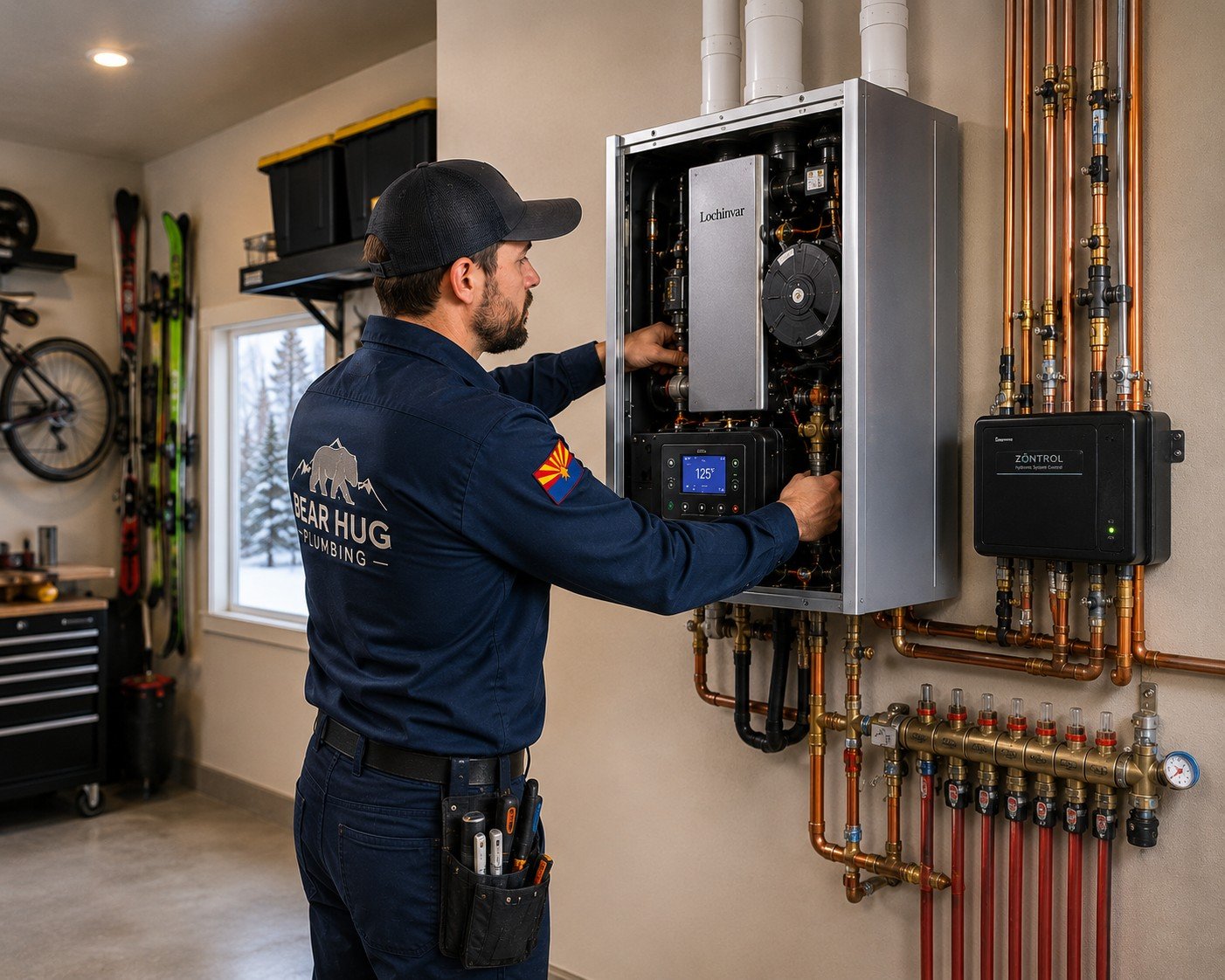 Tankless water heater installation and service by Bear Hug Plumbing