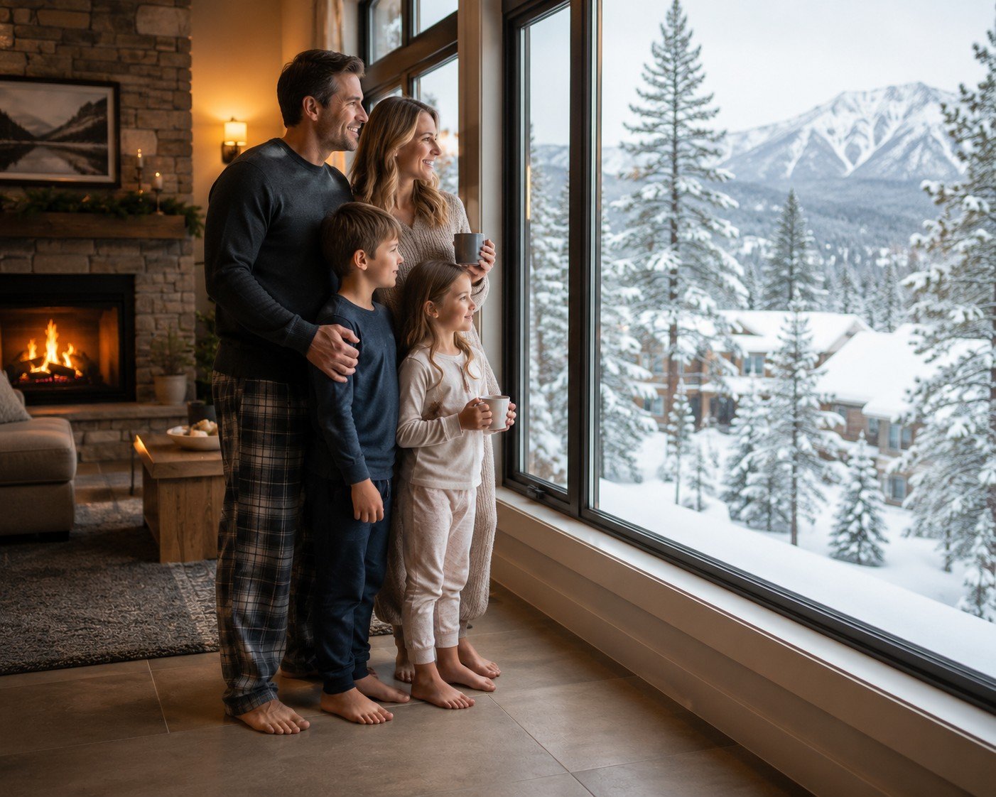 Family enjoying comfortable home plumbing and hot water