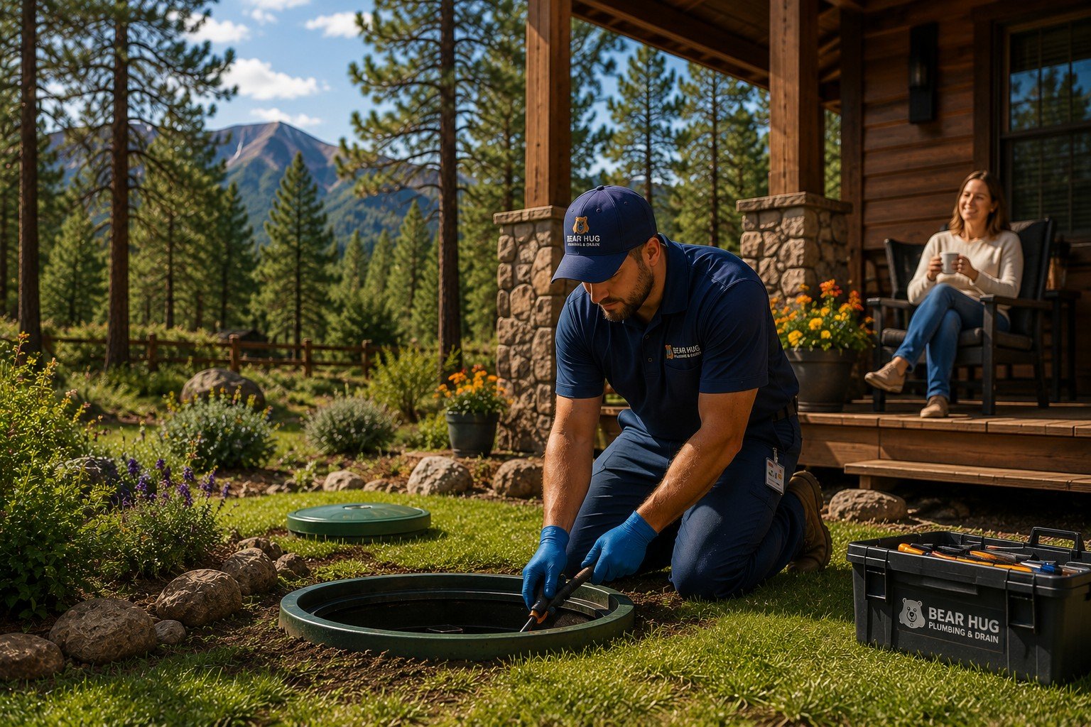 Technician working outdoors